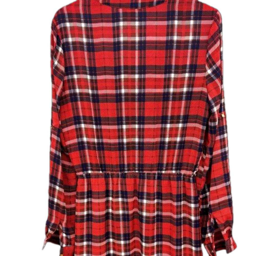 Suzy Shier Plaid Checkered Midi Dress Women's Size Medium - Picture 2 of 7